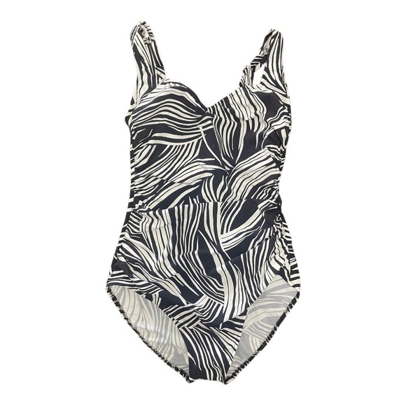 New! Profile by Gottex Ruched Printed One Piece Swimsuit - Picture 3 of 11
